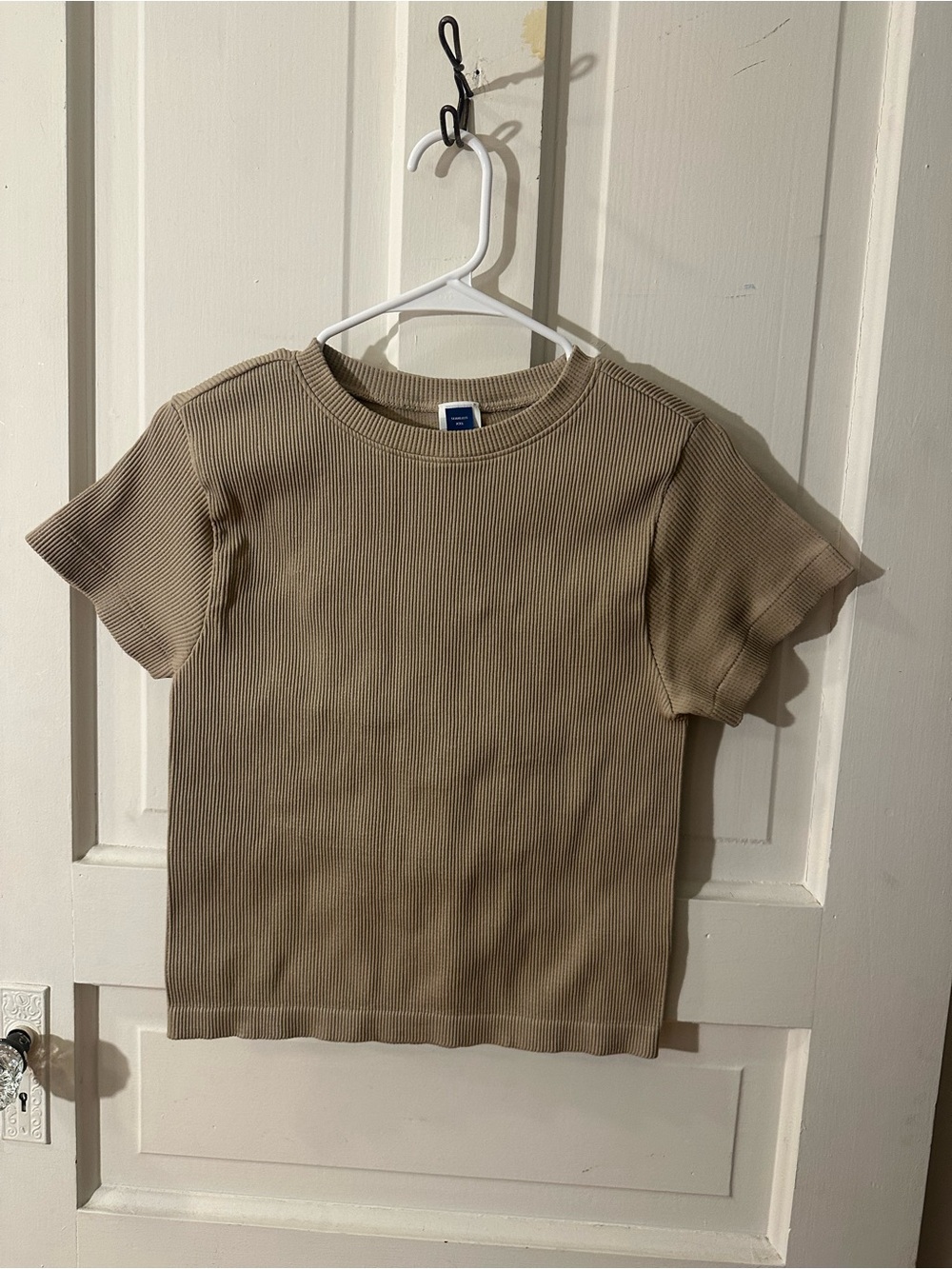 Old Navy Kids Ribbed Short Sleeve Tee - Taupe